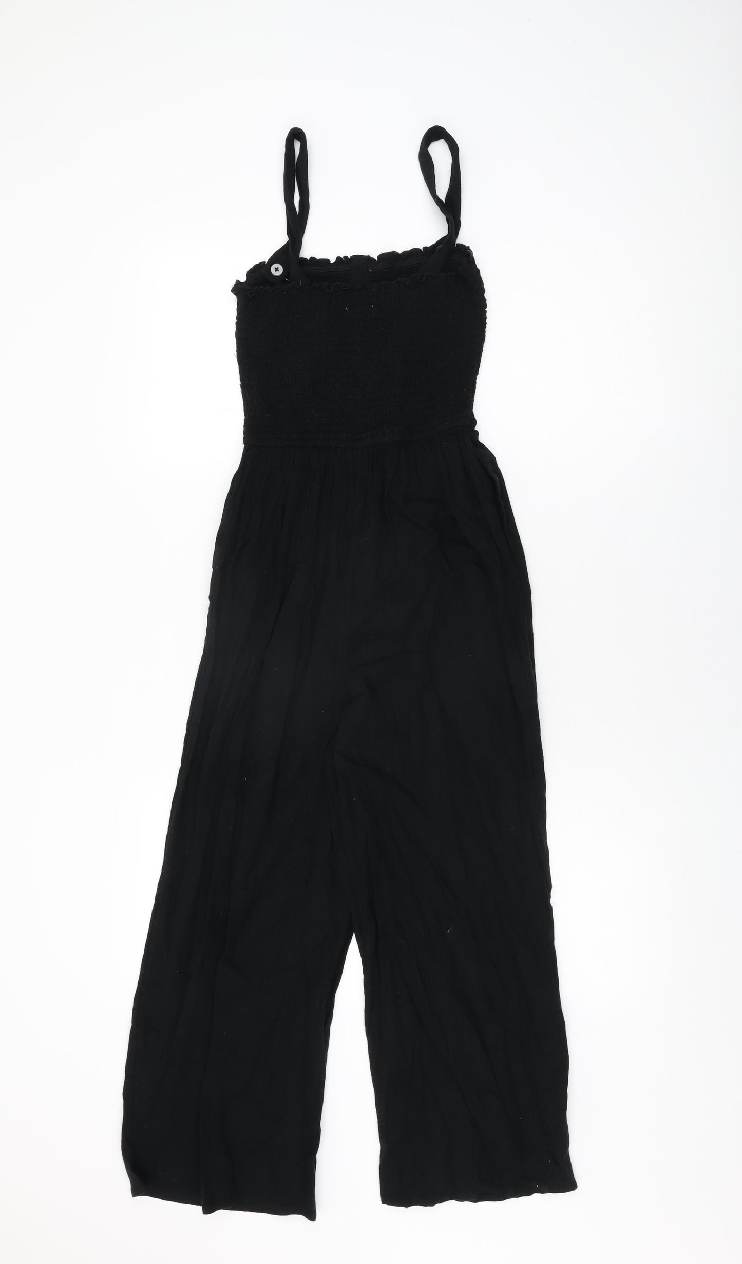 Hollister Womens Black Polyester Jumpsuit One-Piece Size XS L22 in Button