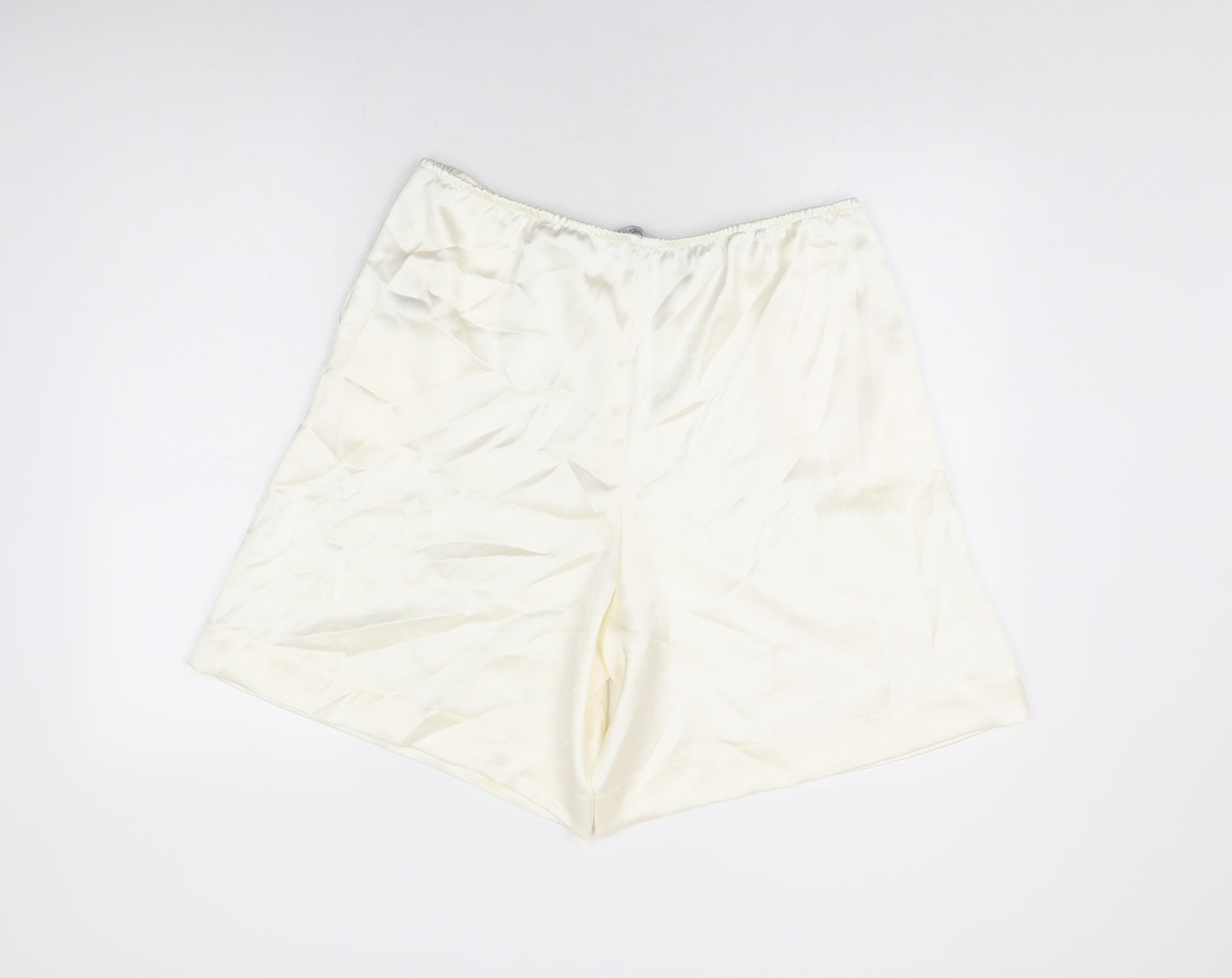 Zara Womens Ivory Polyester Bermuda Shorts Size XL L9.5 in Regular Pull On