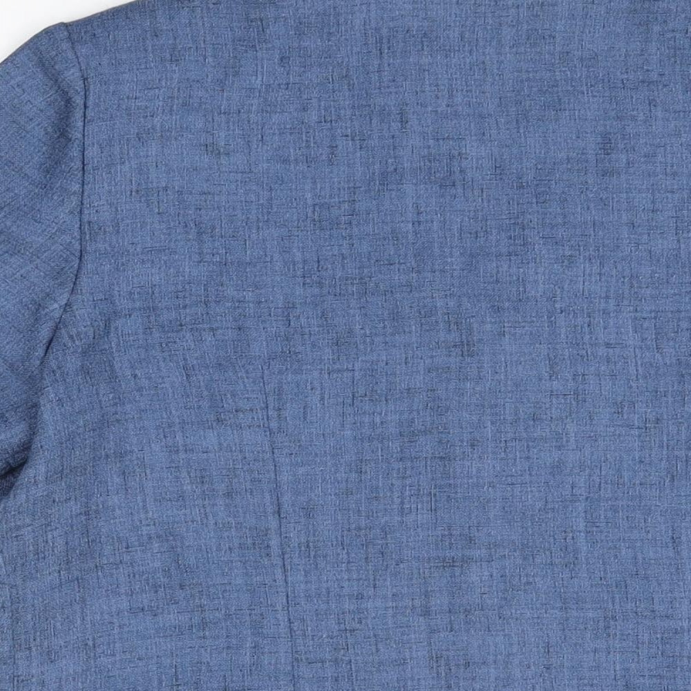 Eastex Womens Blue Polyester Basic Button-Up Size 12 V-Neck