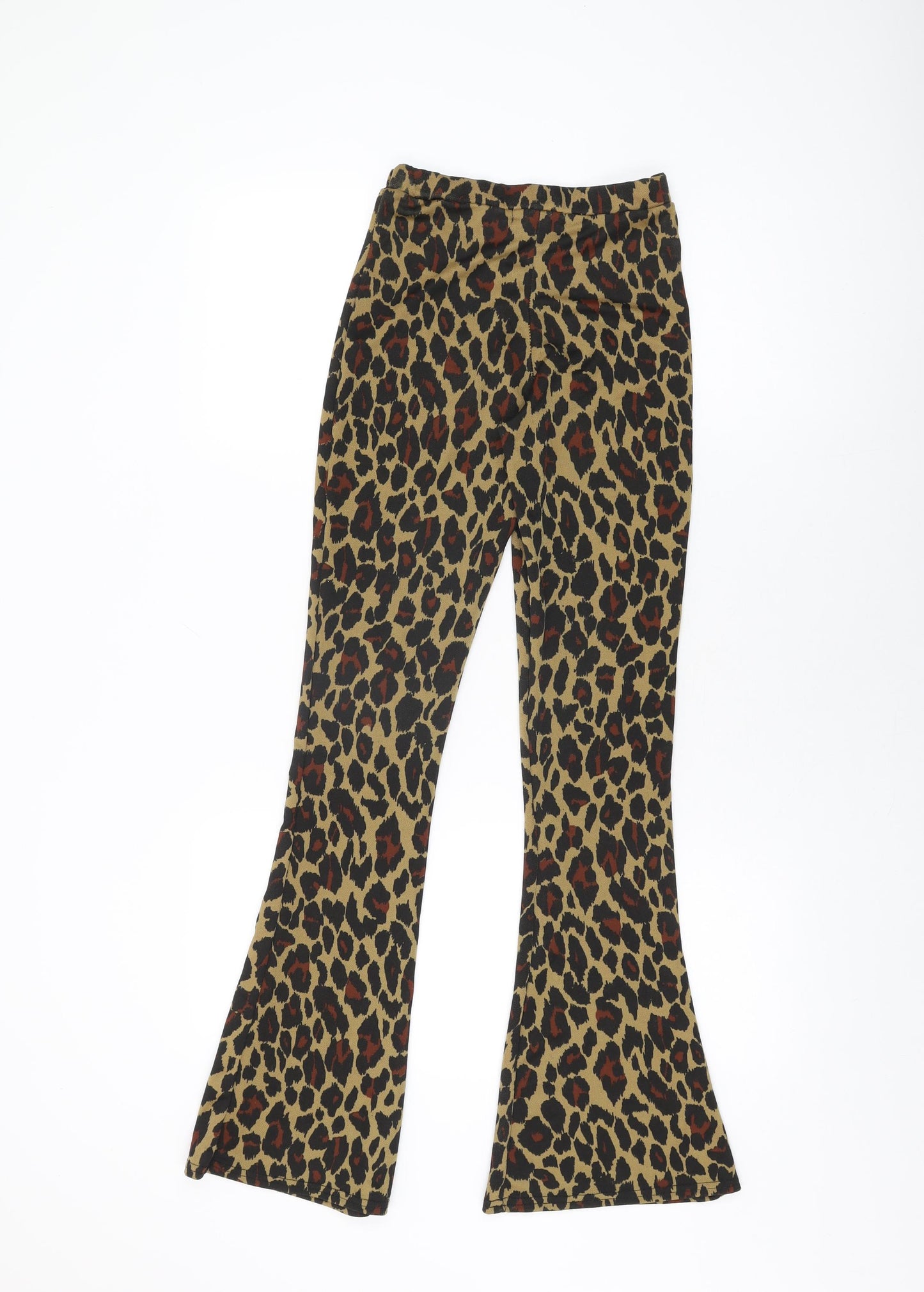 Daisy Street Womens Brown Animal Print Polyester Trousers Size 6 L31.5 in Regular