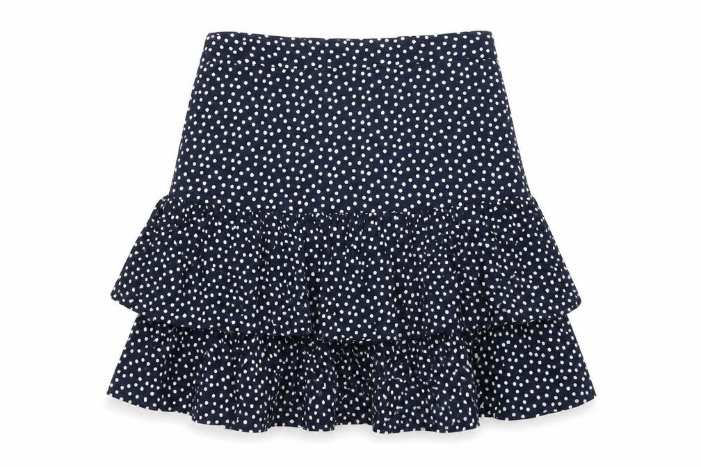 Marks and Spencer Womens Blue Polka Dot Viscose Mini Skirt Size 8 Zip