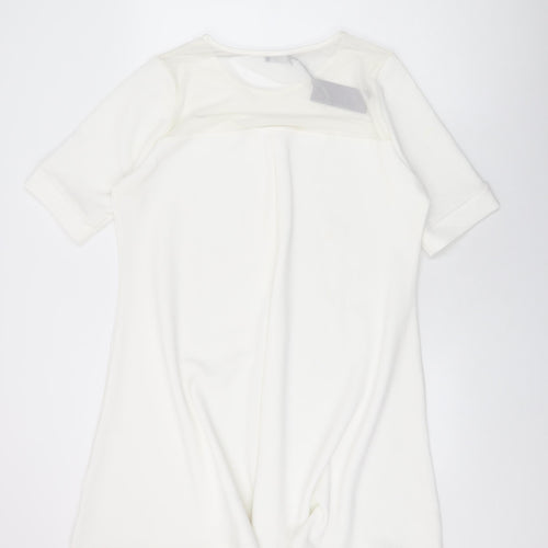 Pink Clove Womens White Polyester Shift Size 22 Round Neck Pullover