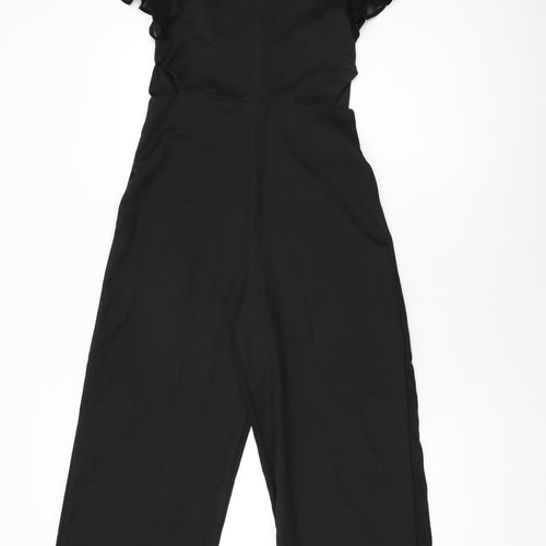 Lipsy Girls Black Polyester Jumpsuit One-Piece Size 12 Years L27 in Zip