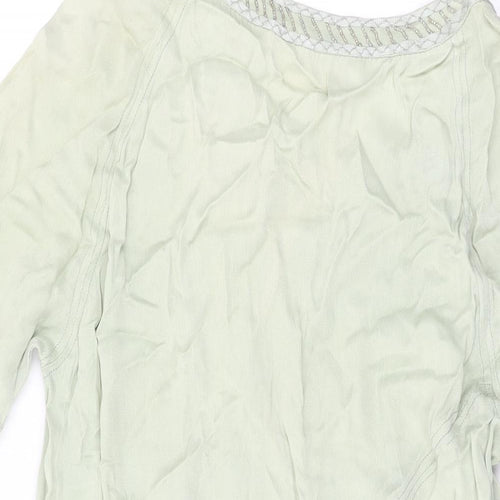 Blank Womens Green Silk Shift Size S Round Neck Pullover