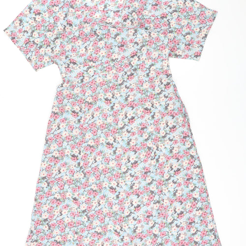 Brave Soul Womens Multicoloured Floral Polyester A-Line Size M V-Neck Button