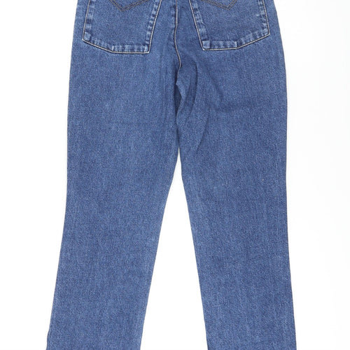 The Ragged Priest Womens Blue Cotton Straight Jeans Size 28 in L31 in Regular Zip - Raw Hem