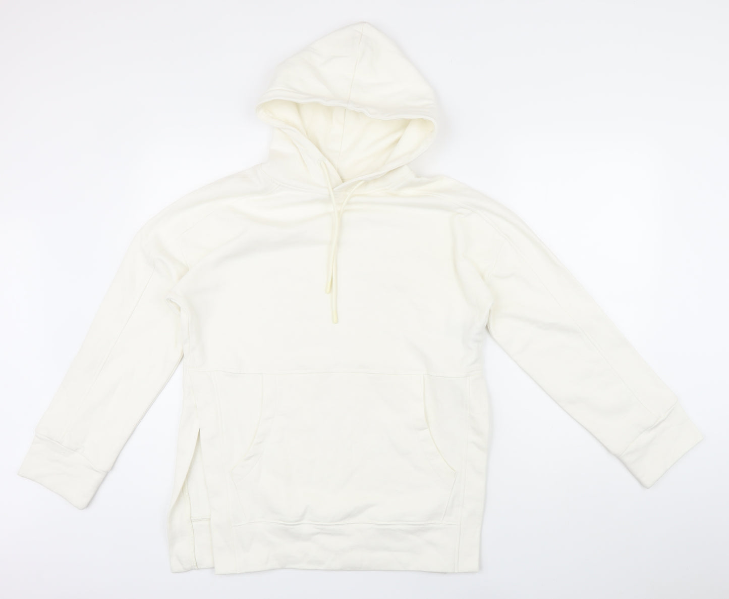 FW Bridge Womens Ivory Cotton Pullover Hoodie Size 6 - Side Vents