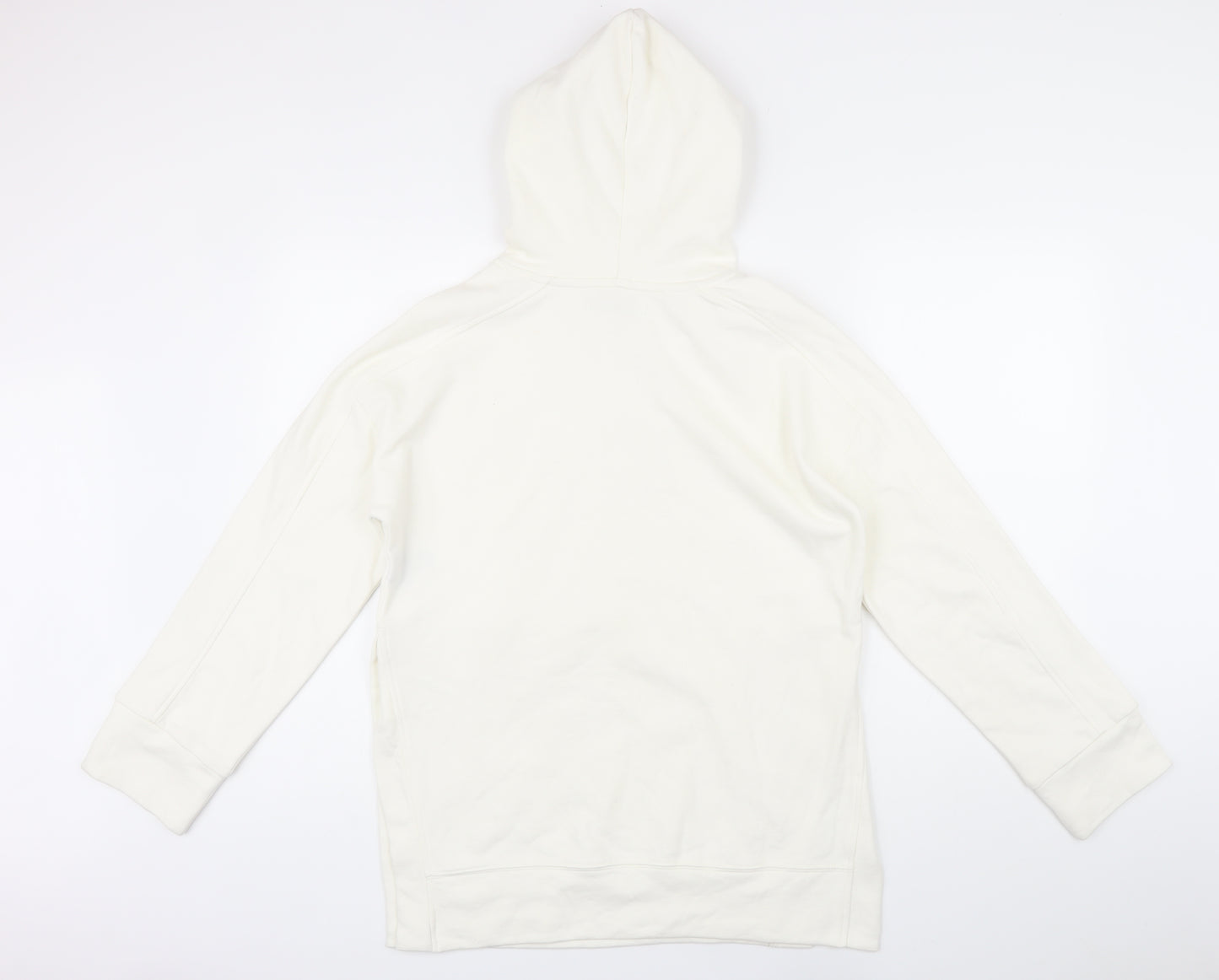 FW Bridge Womens Ivory Cotton Pullover Hoodie Size 6 - Side Vents