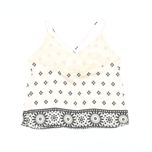 H&M Womens Ivory Polyester Camisole Button-Up Size M V-Neck
