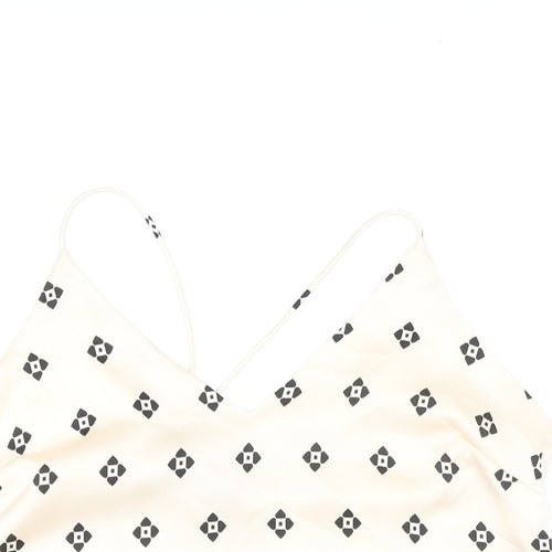 H&M Womens Ivory Polyester Camisole Button-Up Size M V-Neck