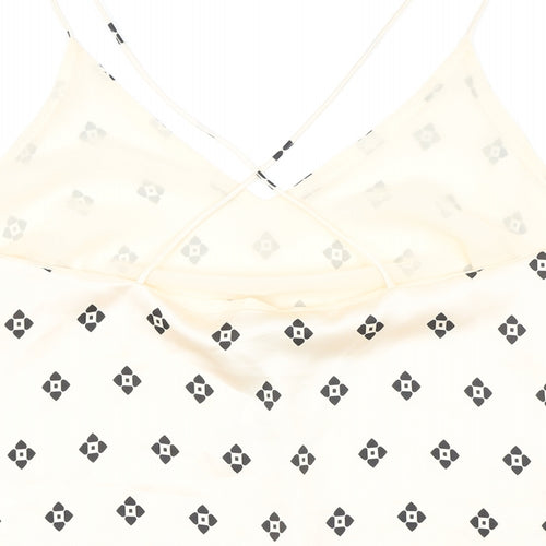 H&M Womens Ivory Polyester Camisole Button-Up Size M V-Neck