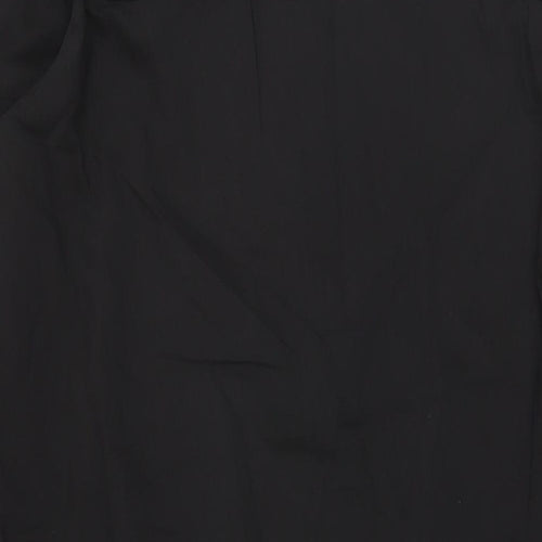 Nasty Gal Womens Black Polyester Basic Button-Up One Size Collared - High Low