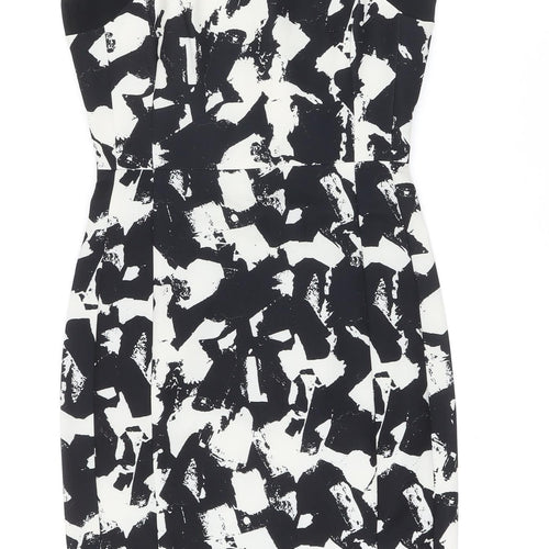 H&M Womens Ivory Polyester Pencil Dress Size 6 Round Neck Zip