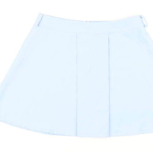 Misspap Womens Blue Polyester A-Line Skirt Size 12 Zip