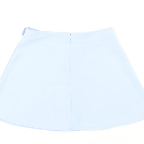 Misspap Womens Blue Polyester A-Line Skirt Size 12 Zip