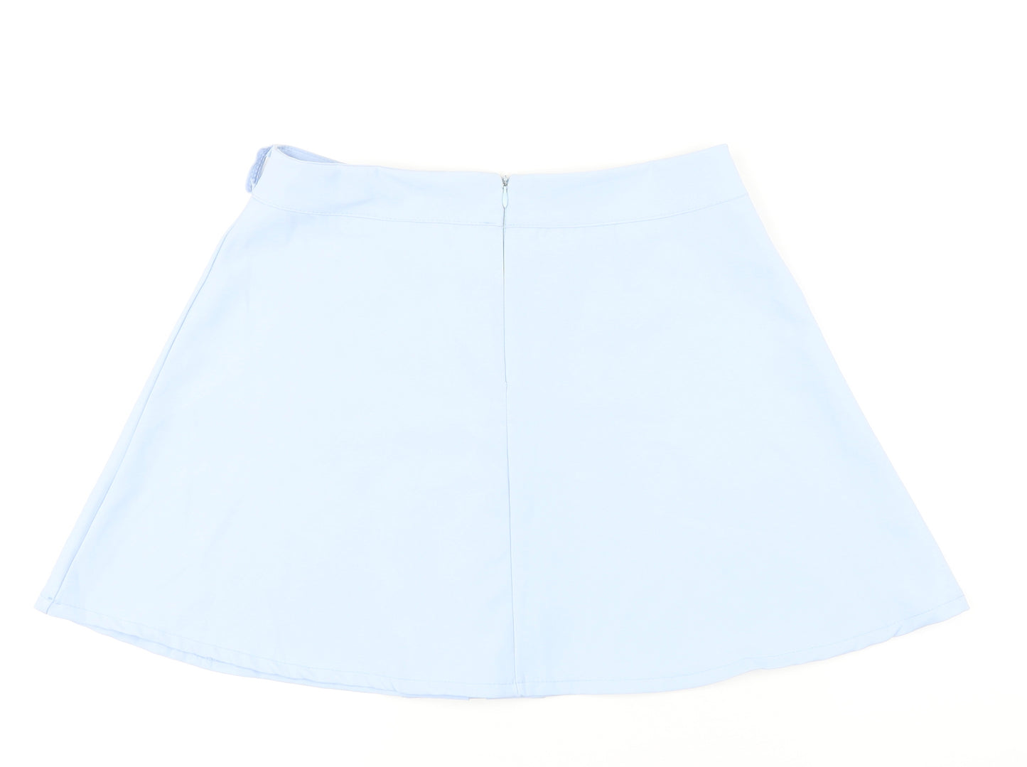 Misspap Womens Blue Polyester A-Line Skirt Size 12 Zip