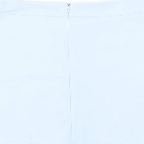Misspap Womens Blue Polyester A-Line Skirt Size 12 Zip