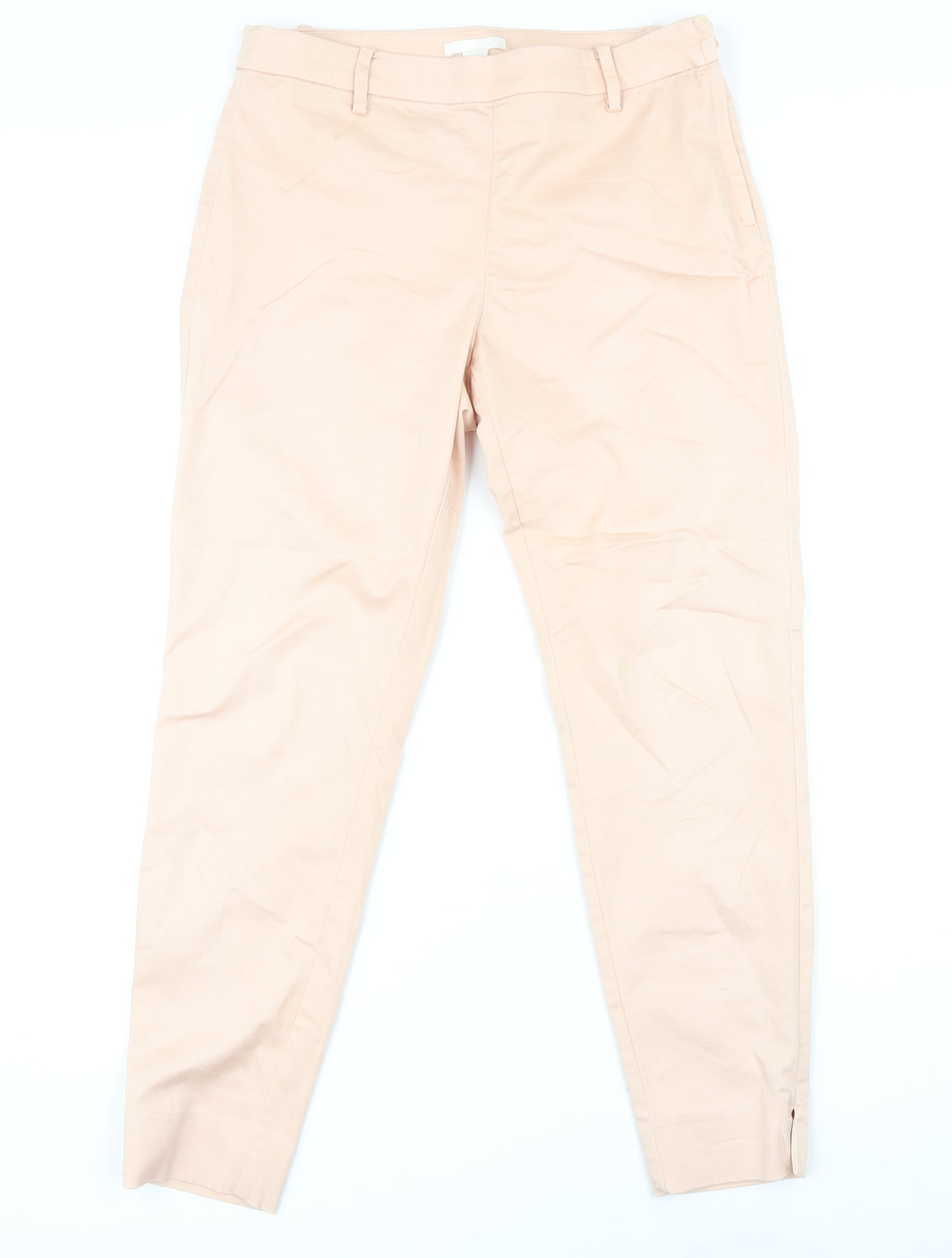 H&M Womens Pink Cotton Trousers Size 10 L29 in Regular Zip