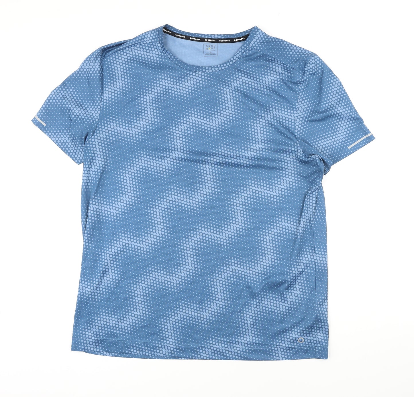 Marks and Spencer Mens Blue Polyester T-Shirt Size XL Crew Neck