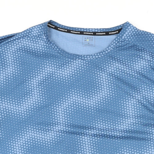 Marks and Spencer Mens Blue Polyester T-Shirt Size XL Crew Neck