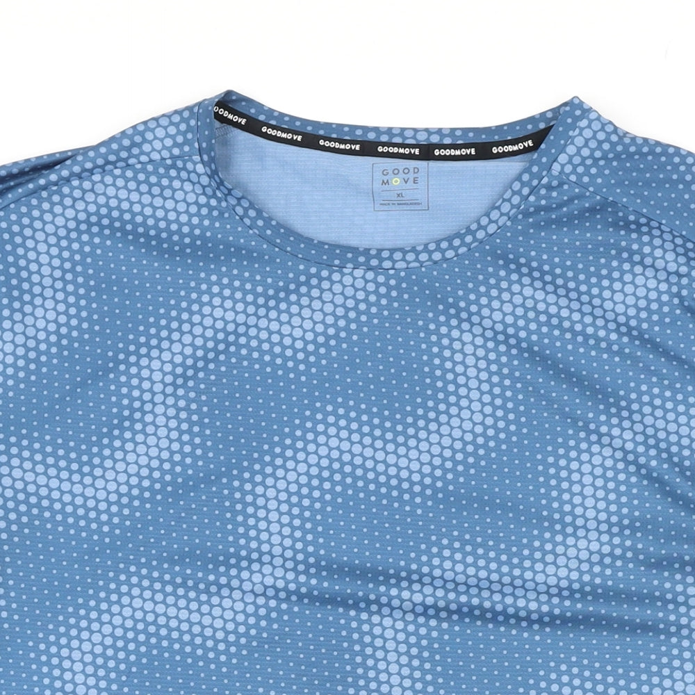 Marks and Spencer Mens Blue Polyester T-Shirt Size XL Crew Neck