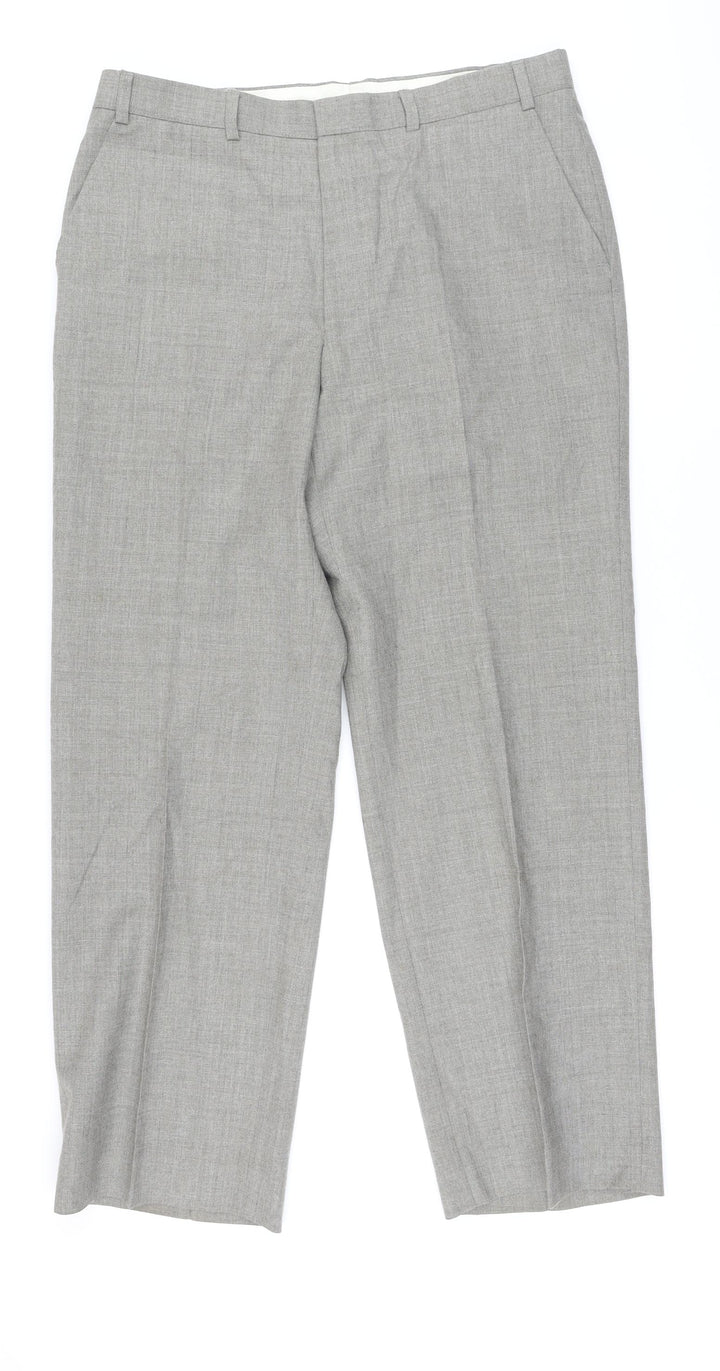 St Michael Mens Green Polyester Trousers Size 36 in L29 in Regular