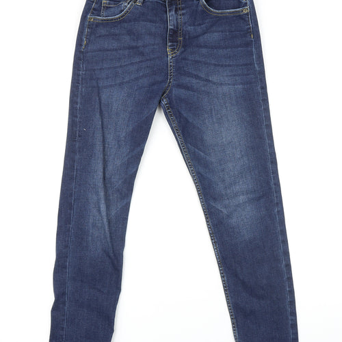 F&F Boys Blue Cotton Straight Jeans Size 12-13 Years L26 in Regular Zip