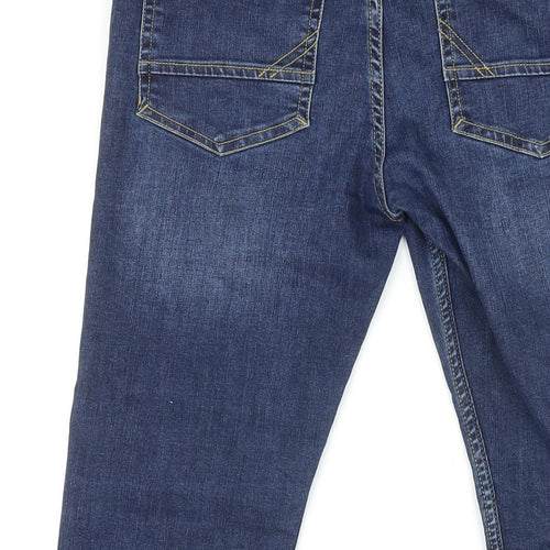 F&F Boys Blue Cotton Straight Jeans Size 12-13 Years L26 in Regular Zip