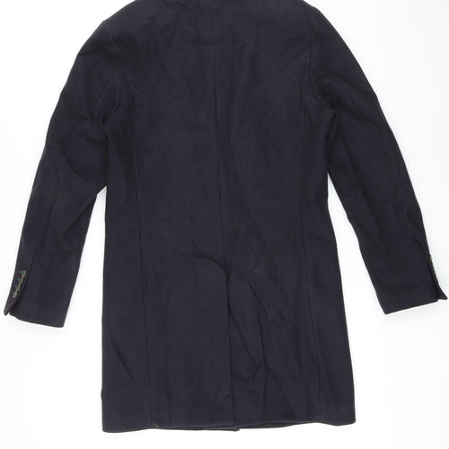 EL GANSO Mens Blue Overcoat Coat Size M Button