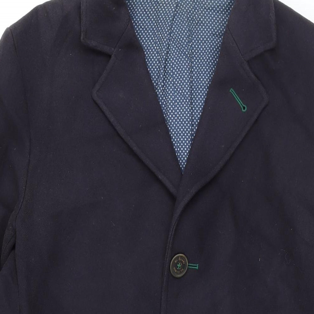 EL GANSO Mens Blue Overcoat Coat Size M Button