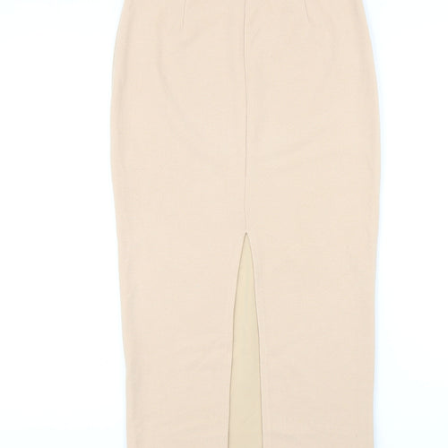 OLIVACEOUS Womens Beige Polyester Straight & Pencil Skirt Size L