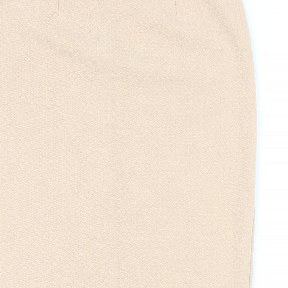OLIVACEOUS Womens Beige Polyester Straight & Pencil Skirt Size L