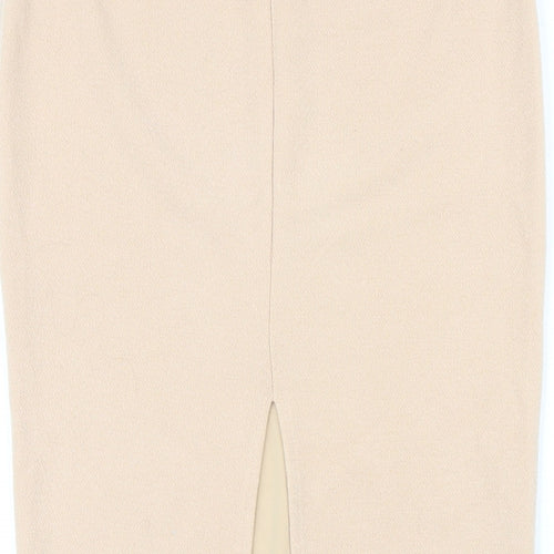 OLIVACEOUS Womens Beige Polyester Straight & Pencil Skirt Size L