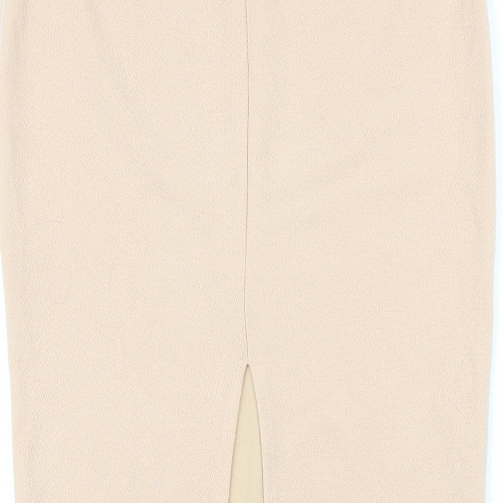 OLIVACEOUS Womens Beige Polyester Straight & Pencil Skirt Size L