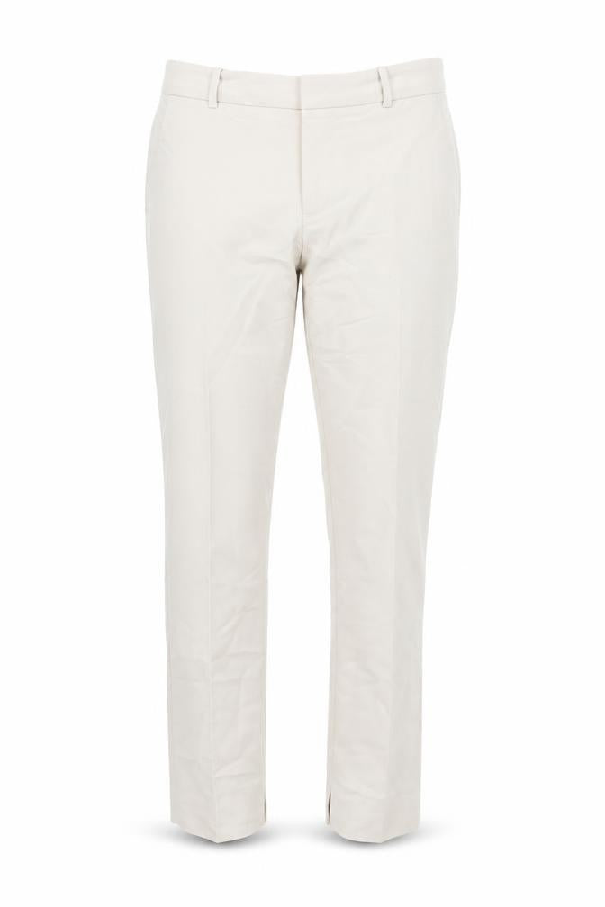 Zara Womens Beige Cotton Trousers Size M L27 in Regular Zip