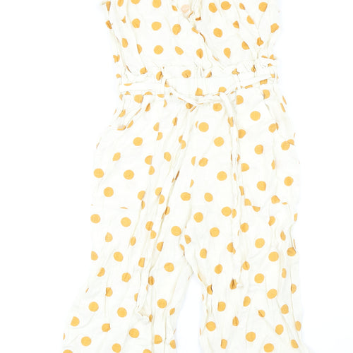 Monteau Womens Ivory Spotted Linen Playsuit One-Piece Size S L17 in