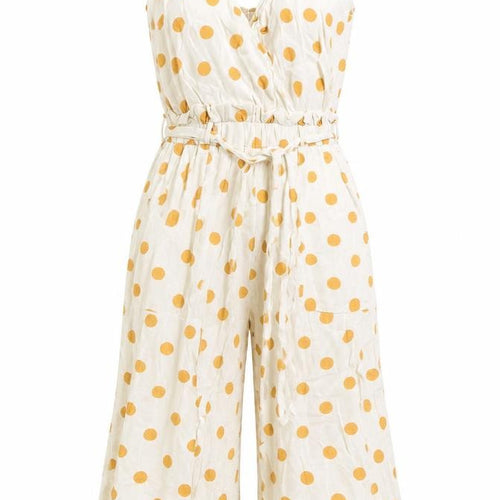 Monteau Womens Ivory Spotted Linen Playsuit One-Piece Size S L17 in