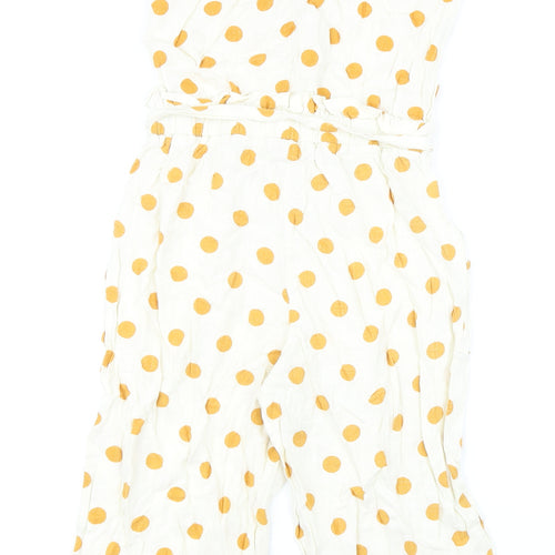 Monteau Womens Ivory Spotted Linen Playsuit One-Piece Size S L17 in