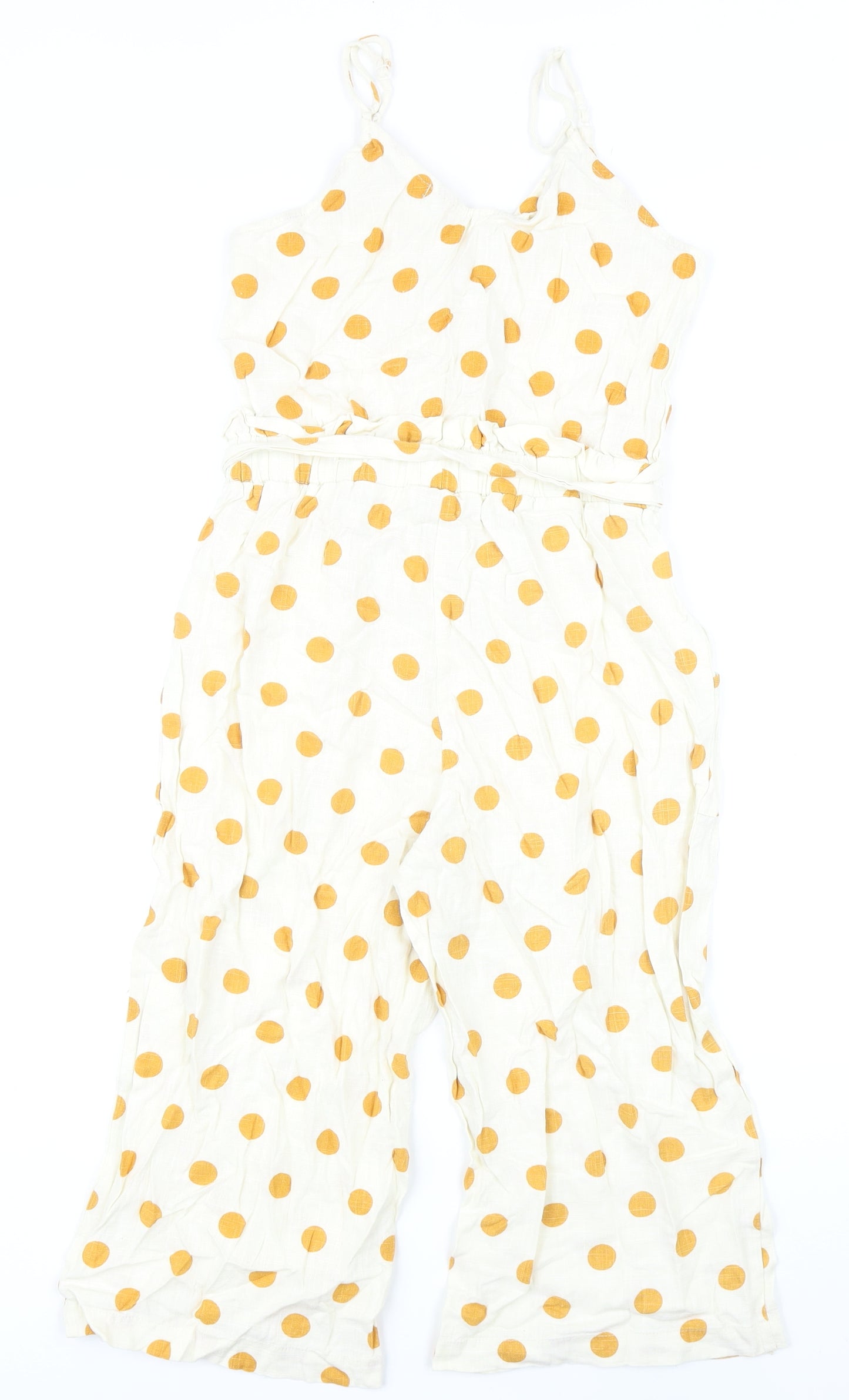 Monteau Womens Ivory Spotted Linen Playsuit One-Piece Size S L17 in