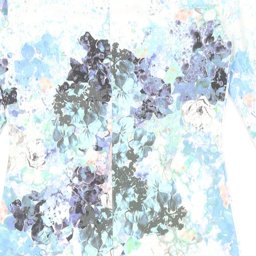 H&M Womens Multicoloured Floral Polyester Pencil Dress Size S Round Neck