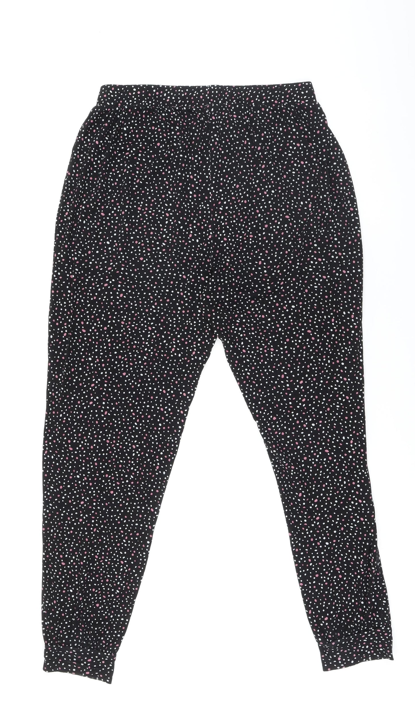 New Look Womens Black Polka Dot Polyester Cami Lounge Pants Size M Tie