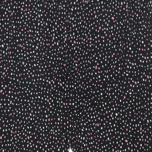 New Look Womens Black Polka Dot Polyester Cami Lounge Pants Size M Tie