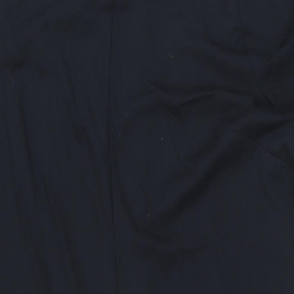 Marks and Spencer Womens Black Viscose A-Line Size 20 Round Neck Zip