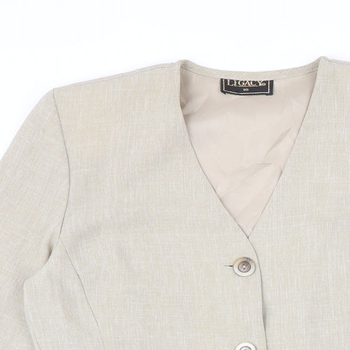 Legacy Womens Beige Jacket Size 10 Button