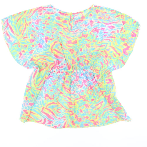 YD Girls Multicoloured Polyester Basic Button-Up Size 8-9 Years Round Neck - Beachwear