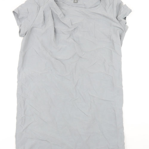 Gap Womens Grey Modal Shirt Dress Size 14 Round Neck - Pleated detail