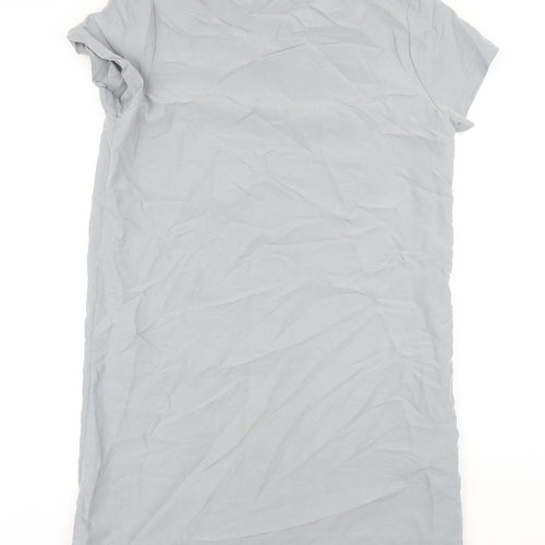 Gap Womens Grey Modal Shirt Dress Size 14 Round Neck - Pleated detail