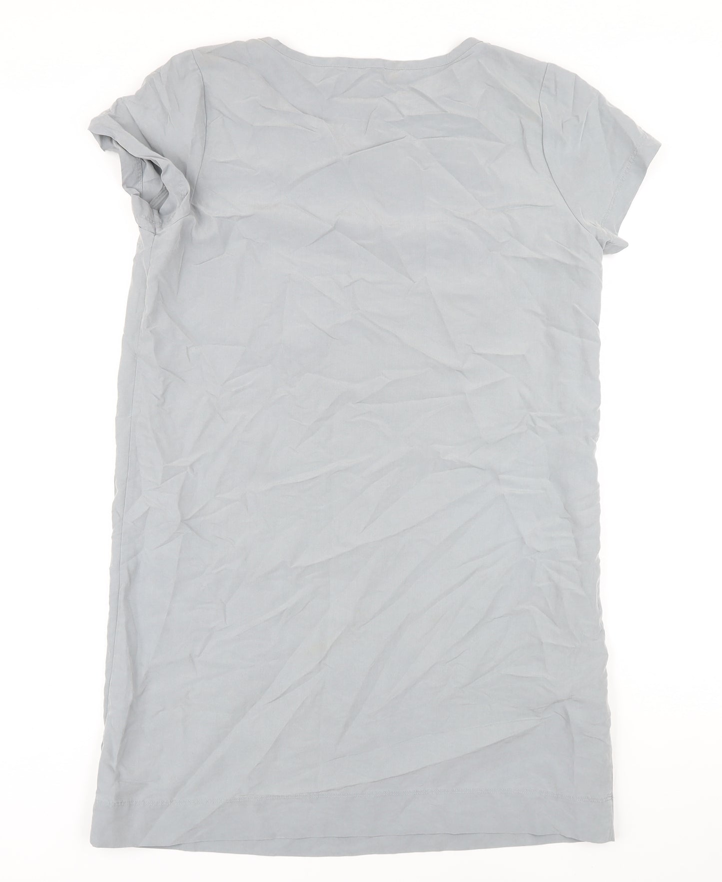 Gap Womens Grey Modal Shirt Dress Size 14 Round Neck - Pleated detail