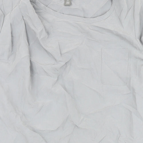 Gap Womens Grey Modal Shirt Dress Size 14 Round Neck - Pleated detail