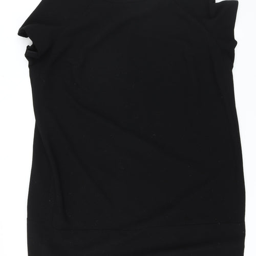 Marks and Spencer Womens Black Polyester Pencil Dress Size 24 Boat Neck Zip